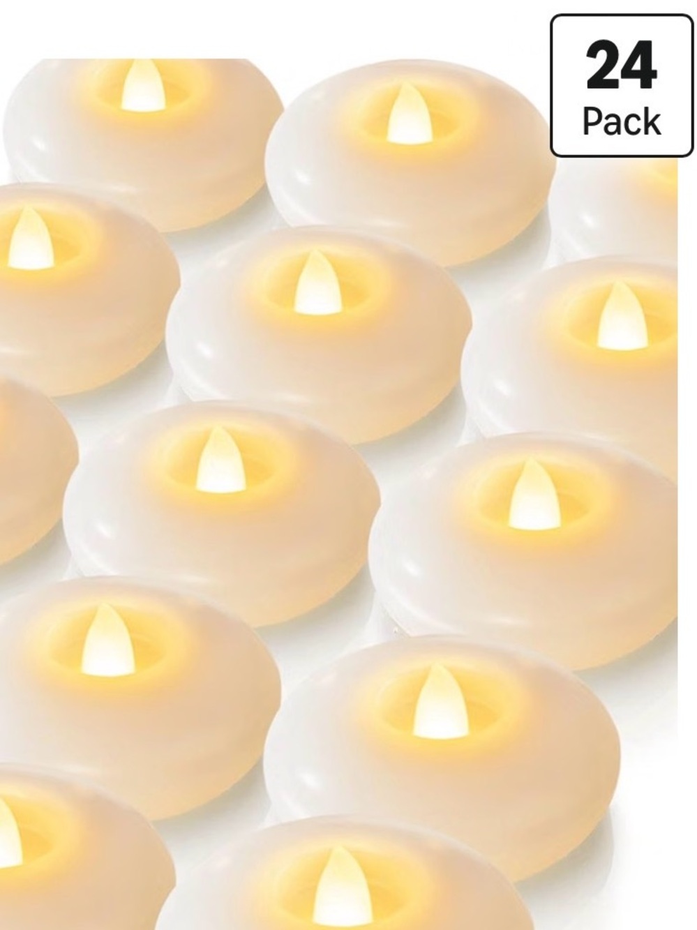 Flameless Floating Candles - Amber (Unbranded)